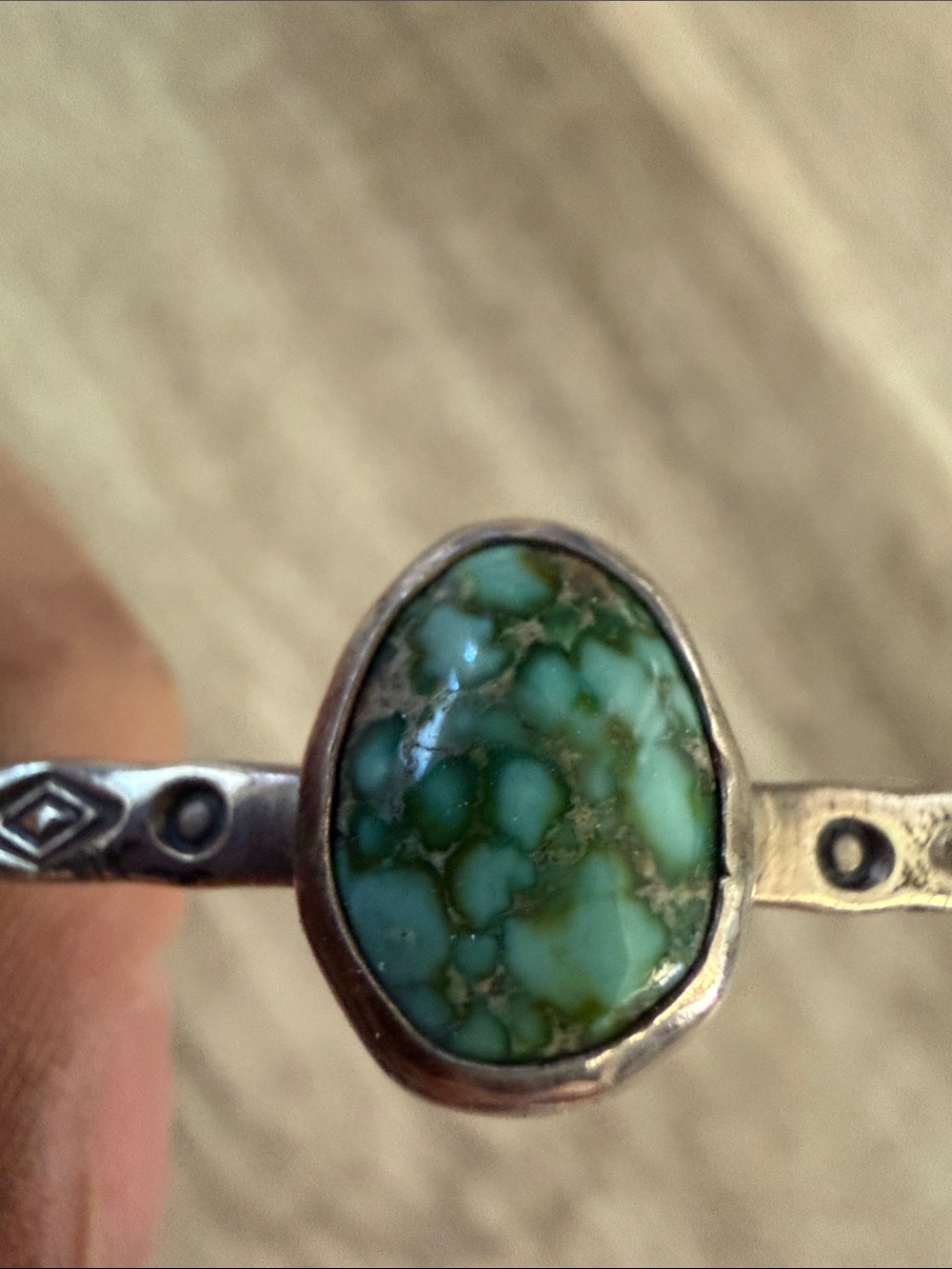Vancrafted Sterling Silver Turquoise Stone Cuff Bracelet - Green Turquoise - Picture 2 of 5